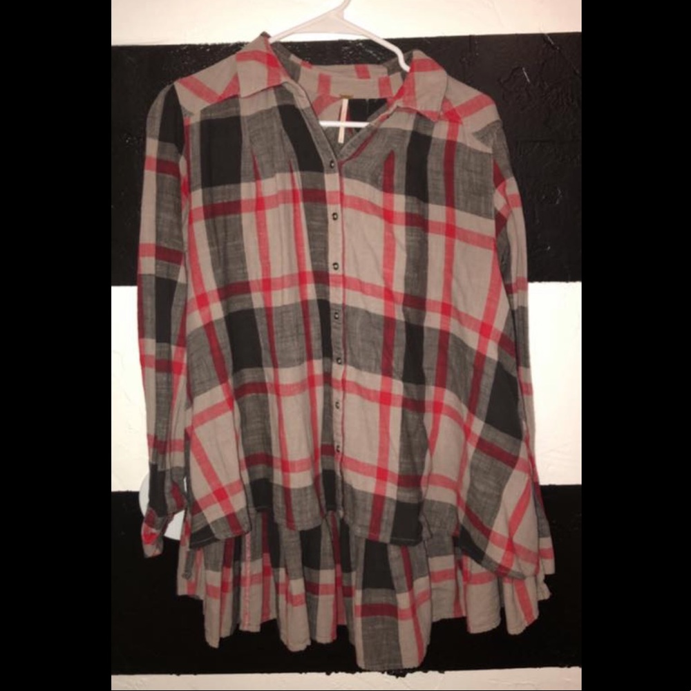 Free people ruffle back flannel
